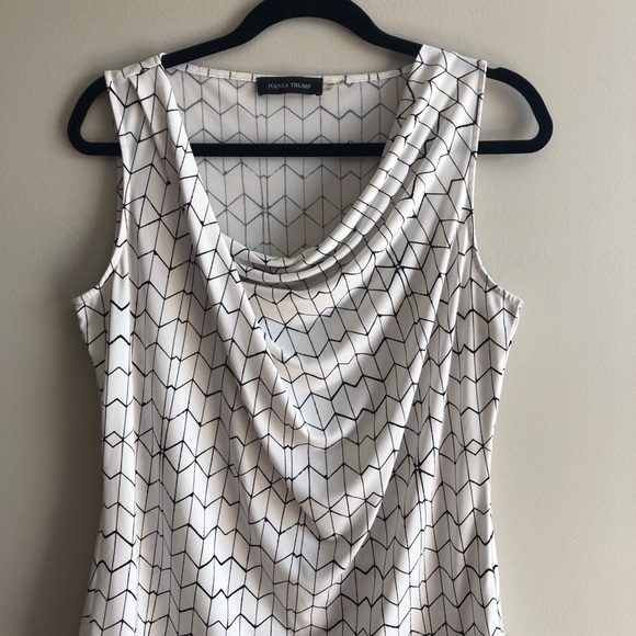 **2/$20** Ivanka Trump Blouse - cream and black geometric - Picture 2 of 2